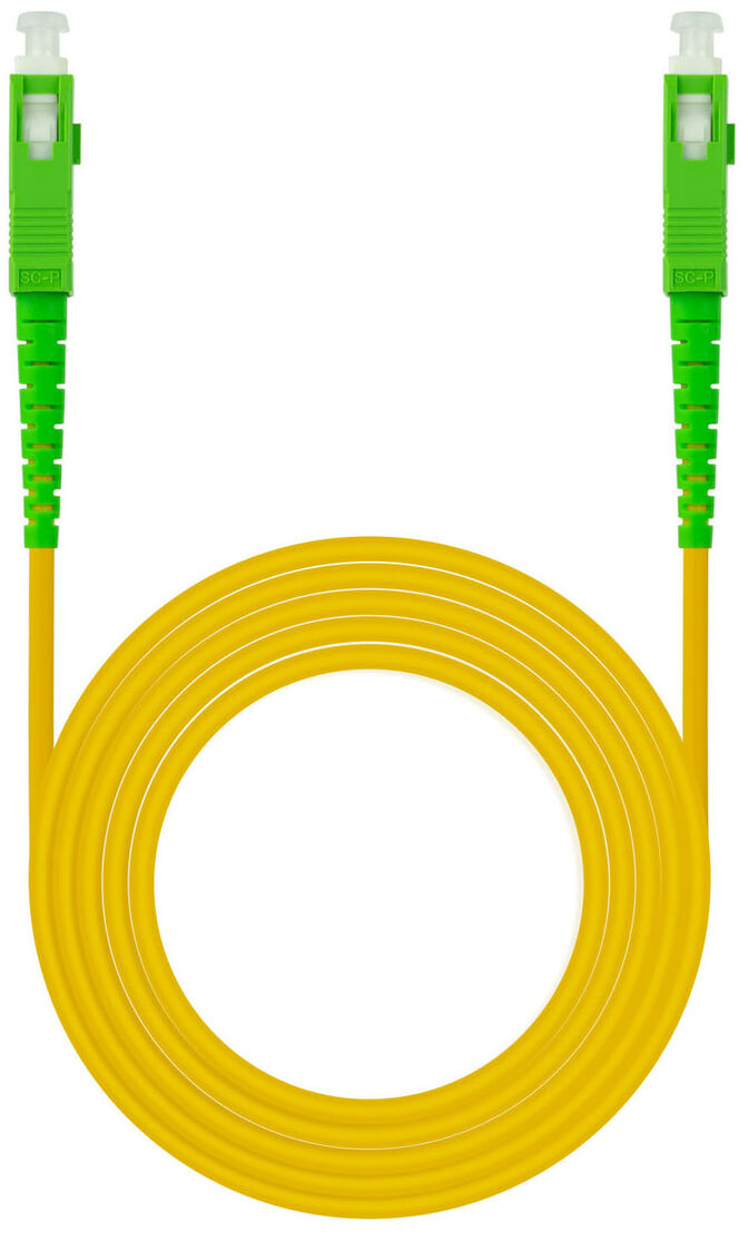Cable de Fibra &Oacute;ptica NanoCable SC/APC-SC/APC Monomodo Simplex LSZH 5 M Amarillo image number 0