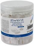 Conectores RJ45 Ewent IM1205 Modulares Pass-Through Cat.6 U/UTP Transparentes (Pack-100) image number null
