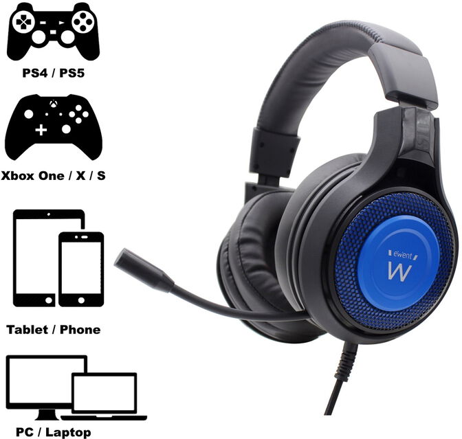Auriculares Gaming Ewent PL3322 PC/Xbox One/PS4/PS5 Negro image number 3