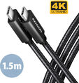 Cable de cargamento AXAGON BUCM32-CM15AB USB-C  <-> USB-C 3.2 Gen 2, 1.5m, PD 100W, 5A, 4K HD, ALU, braid, Negro image number null