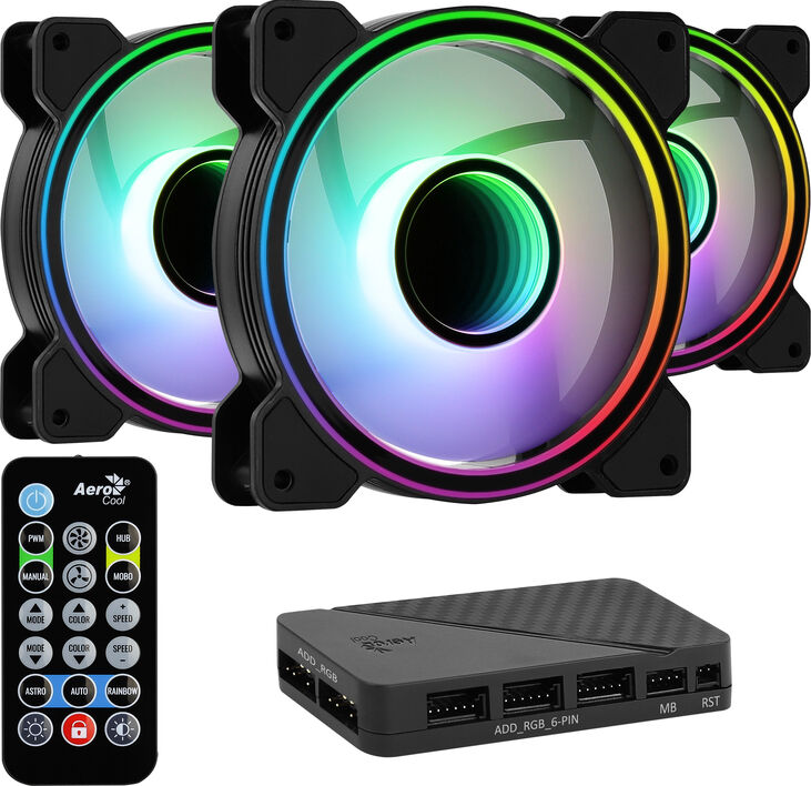 Ventilador Aerocool Mirage 12 ARGB Pro Negro 120mm (Pack 3) image number 0