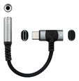Cable Adaptador Nanocable USB-C A JACK+USB-C/H PD 60W Negro image number null