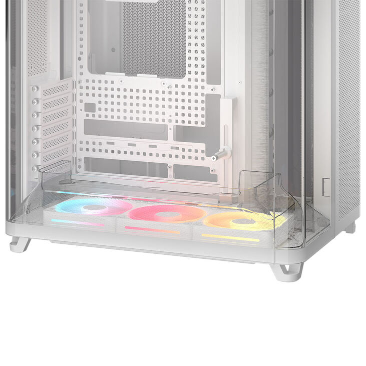 Torre E-ATX Corsair AIR 5400 LX-R Link Blanca Cristal Templado image number 9