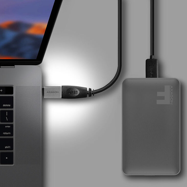 Adaptador AXAGON RUCM-AFA USB 3.0 Type-C Male > Type-A Female, Aluminio image number 2