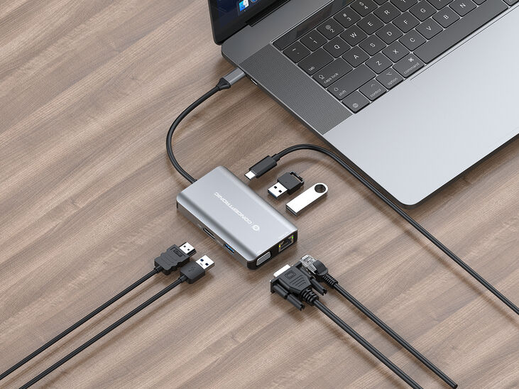 HUB USB Conceptronic 7-in-1 USB-C 3.2 > 3x USB-A 3.0  + HDMI + VGA + Gigabit + USB-C (PD100W) image number 5