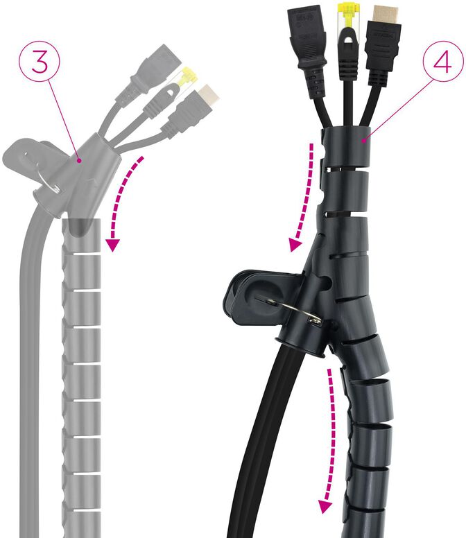 Organizador de cables flexible Nanocable 25 mm 3 M Negro image number 3