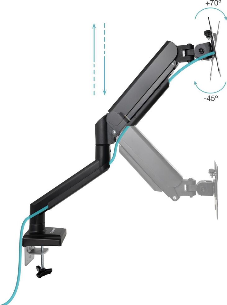 Soporte de Mesa Tooq Tilt e Giratório 13" a 34" Max. 10kg Negro image number 1