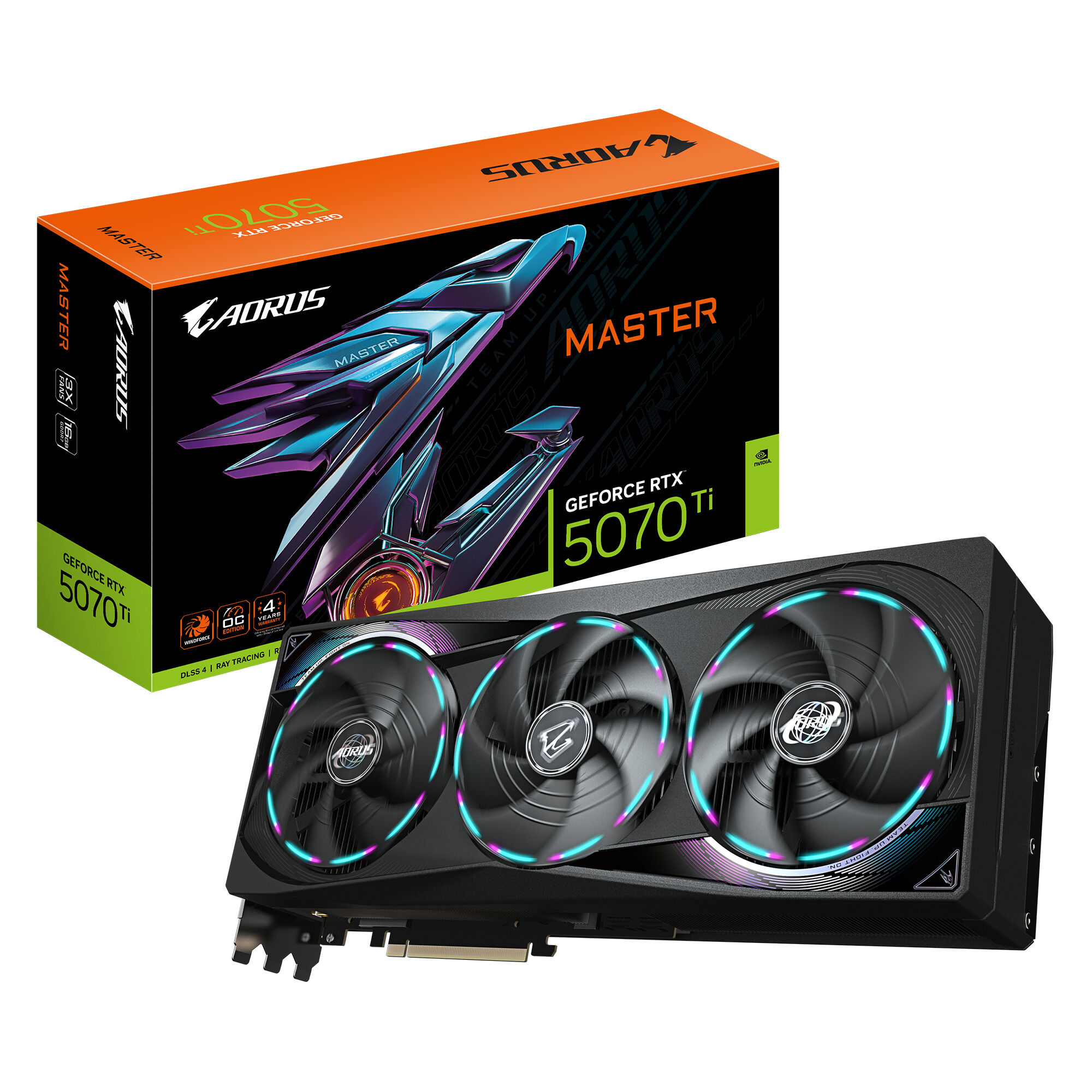 Tarjeta Gr&aacute;fica Gigabyte GeForce&reg; RTX 5070 Ti Aorus Master 16GB GDDR7 DLSS4