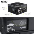Fuente Alimentaci&oacute;n Modular MSI MAG A1000PLS 1000W 80+ Platinum PCIE 5.1 image number null