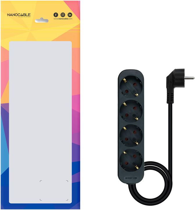 Regleta NanoCable 4 Tomas 1.4 M Negro image number 2