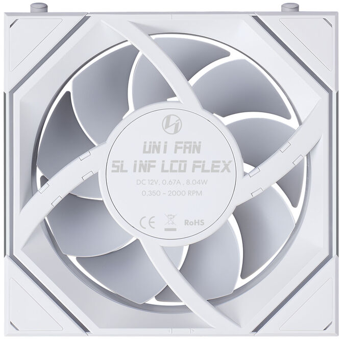 Ventilador Lian Li UNI FAN SL120 LCD Infinity FLEX Wireless Blanco 120mm (Pack 3) image number 5