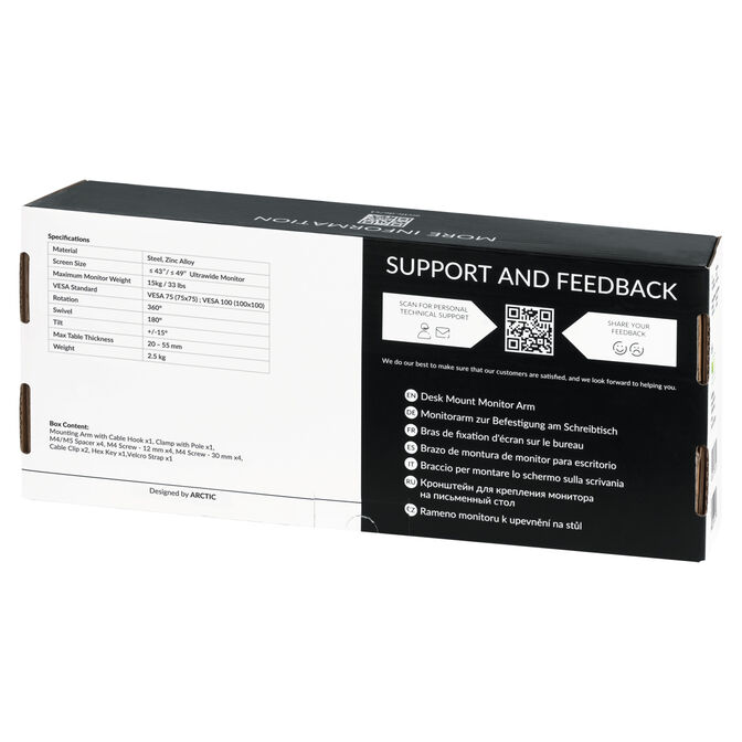Soporte de Mesa Arctic X1 com Brazo - Max 10Kg image number 6