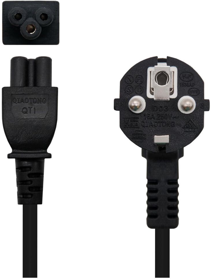 Cable de Alimentación Trevo Nanocable CEE7 Angular/M-C5/F 3 M Negro image number 1