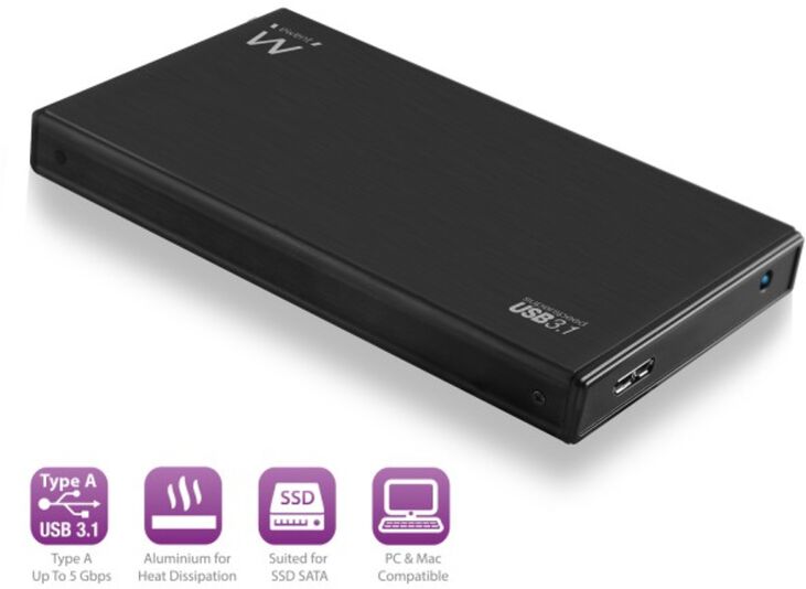 Caja HDD/SSD Ewent 2.5" SATA - USB 3.1 Gen 1 Aluminio image number 2