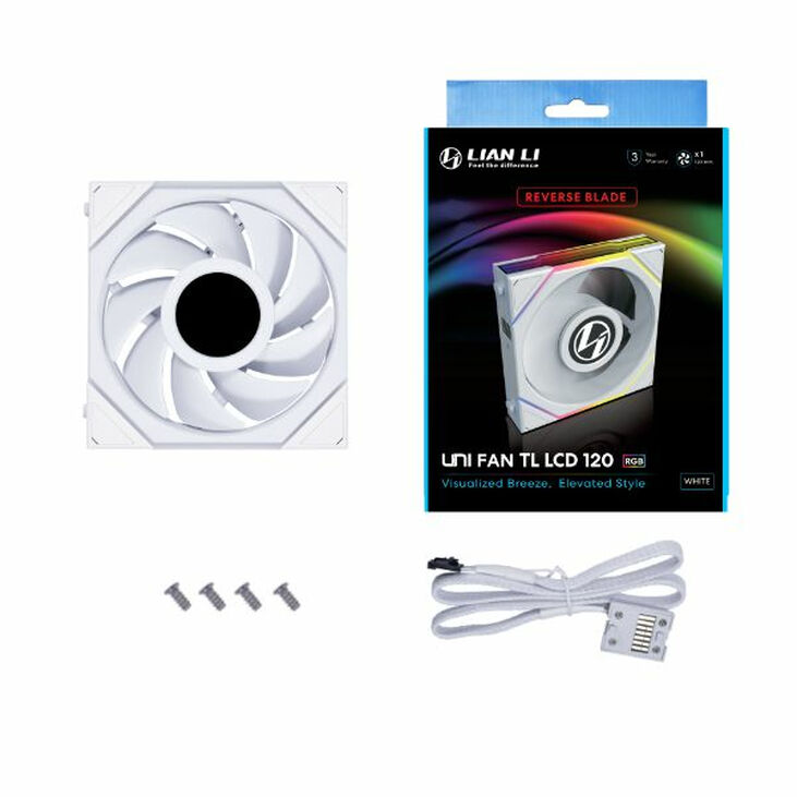 Ventilador Lian Li UNI FAN TL120 LCD RGB Reverse PWM Blanco 120mm image number 2