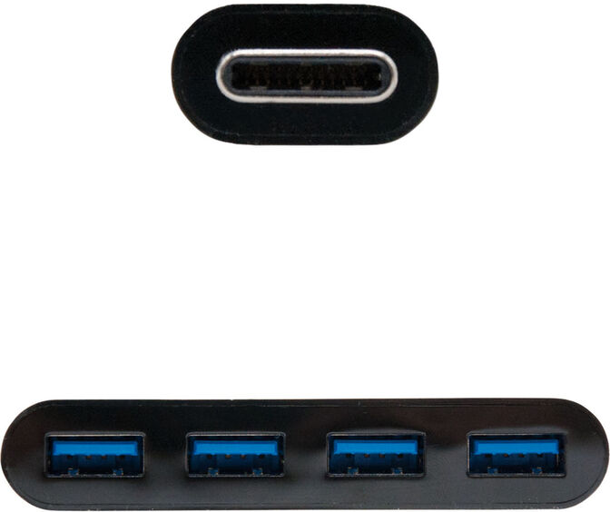 Hub USB-C NanoCable 4x USB 3.0 Type A 10 CM Negro image number 1
