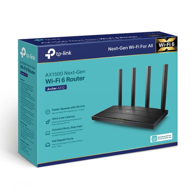 Router TP-Link Archer AX12 AX1500 Dual-Band WiFi 6 Gigabit image number 3