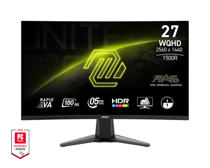 Monitor Curvo MSI 27" MAG 27CQ6F VA WQHD 16:9 180Hz (0.5ms) image number 0