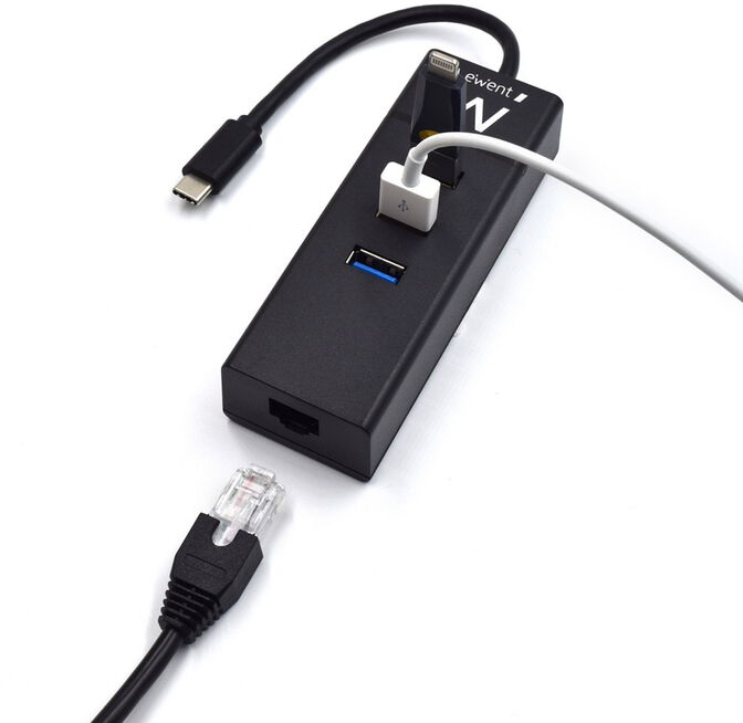 Hub USB Ewent 3 Portas USB 3.1 Gen 1 Type C + 1 Porta RJ45 Gigabit image number 2