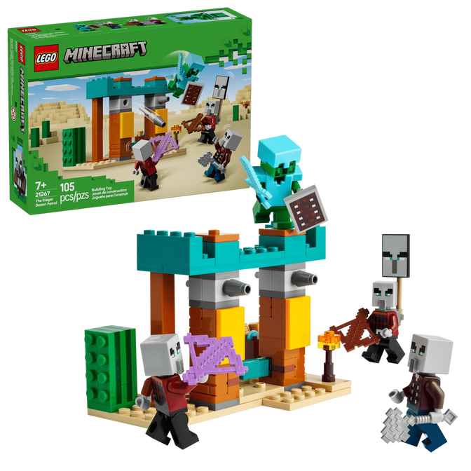 LEGO Minecraft: La Patrulla del Desierto de los Maldeanos, 105 Piezas (21267) image number 0