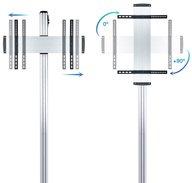 Soporte de Ch&atilde;o Tooq THE TOWER 37" a 70" M&aacute;x. 70Kg Alum&iacute;nio image number 3