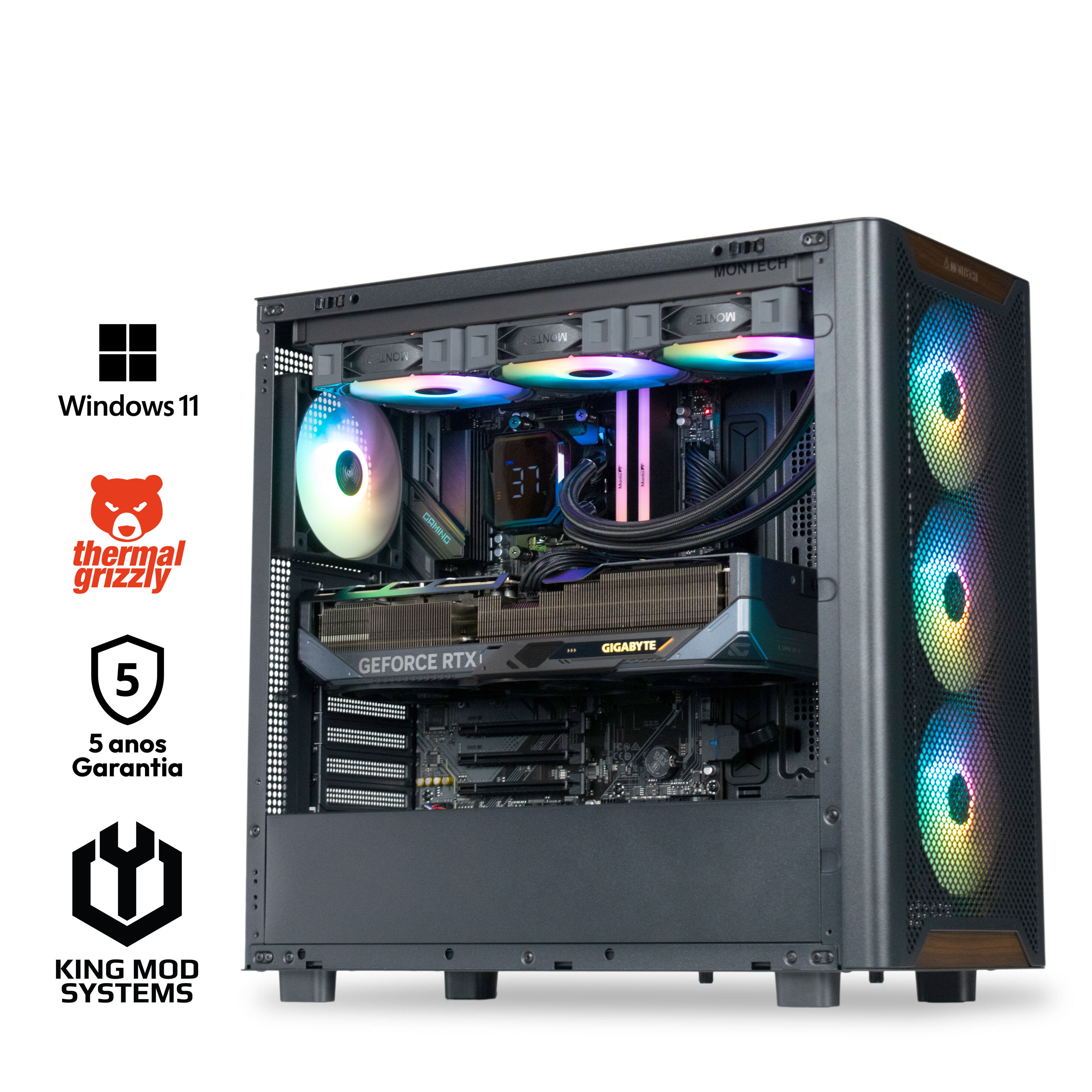 Ordenador King Mod Gamer-PC Ryzen 7 9800X3D 32GB DDR5 2TB RTX 5070 Ti WiFi W11 V2