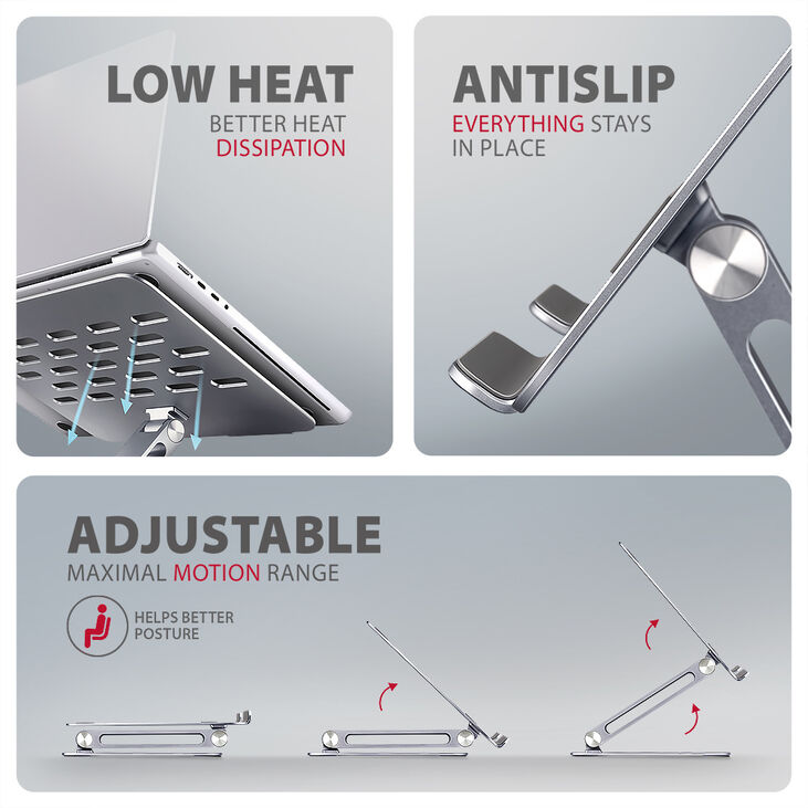 Soporte Elevatório AXAGON STND-LQ para Portátiles Ajustable Aluminio image number 1