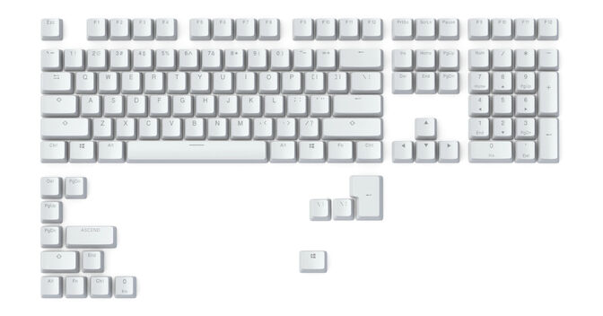 Juego de 123 Teclas Glorious ABS Doubleshot V2, Blanco (US ANSI) image number 0