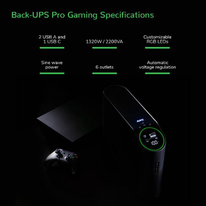 UPS APC Back-UPS Pro Gaming RGB 2200VA/1320W IEC/Shucko image number 10