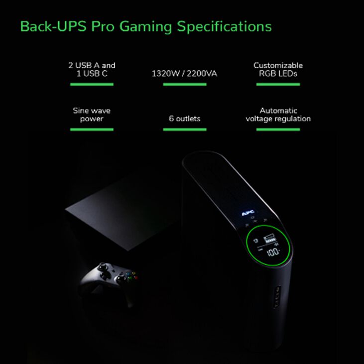 UPS APC Back-UPS Pro Gaming RGB 2200VA/1320W IEC/Shucko image number 10