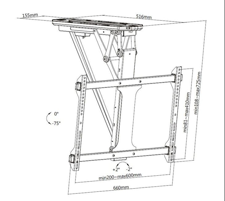 Soporte de Pared Equip para TV 32" a 70" Motorizado c/Comando Máx. 35kg image number 7