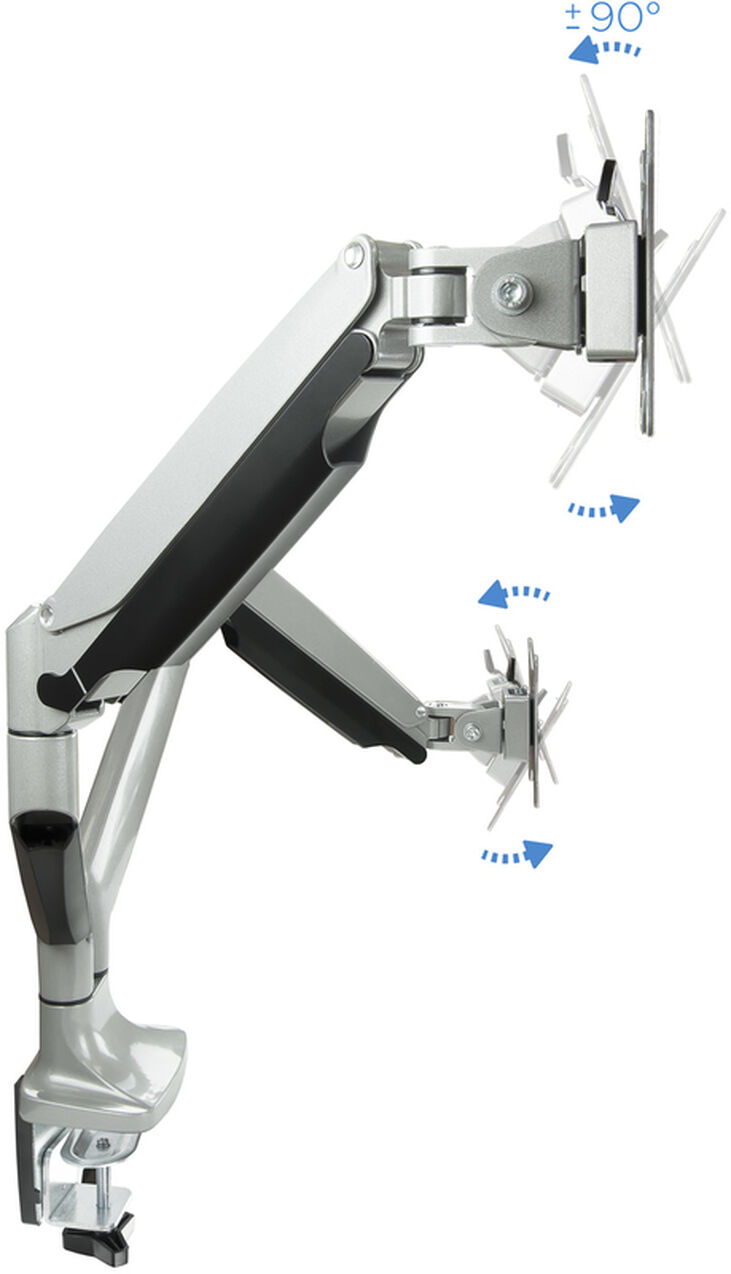 Soporte de Mesa Tooq Doble Tilt e GiRatónrio 13" a 32" Max. 9kg/Monitor Gris image number 5