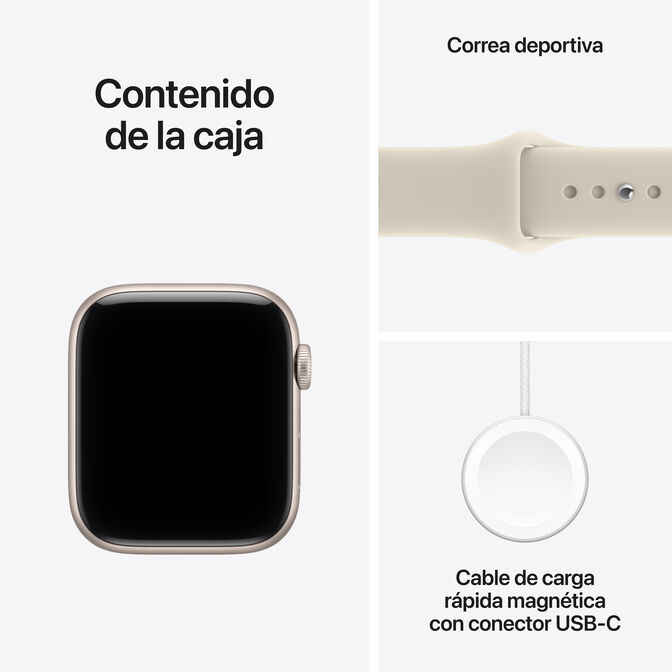 Smartwatch Apple Watch SE 3 GPS 44mm Starlight Aluminium Case with Sand Sport Band - M/L image number 6