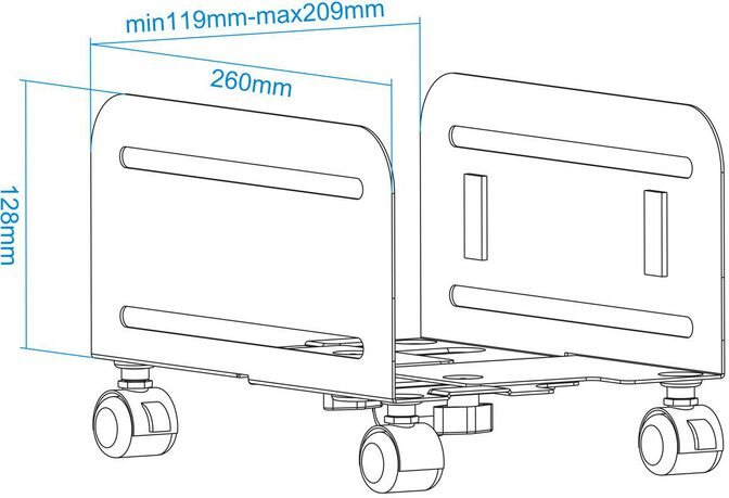 Soporte M&oacute;vel Tooq para Caja ATX Negro image number 6
