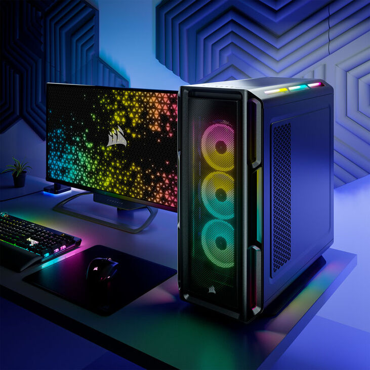 Torre ATX Corsair 5000T iCUE RGB Negro Cristal Templado image number 8