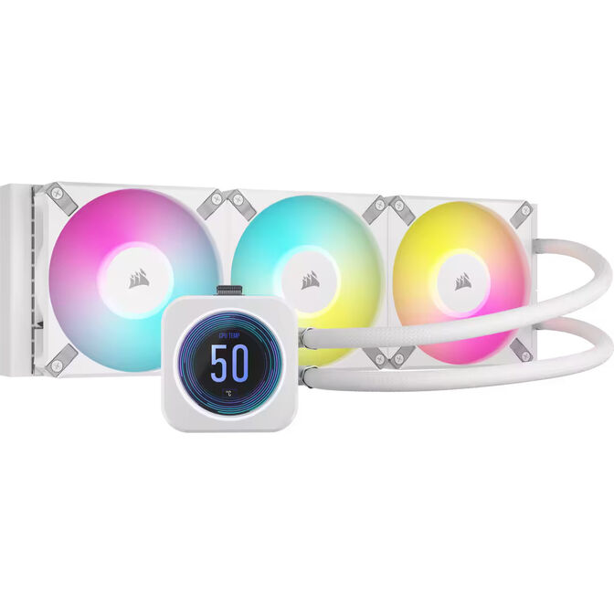 Refrigeraci&oacute;n L&iacute;quida CPU Corsair iCUE H150i Elite XT LCD Display 360mm Blanco image number 0