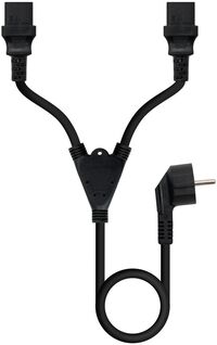 Cable de Alimentación Duplo CEE7/M > 2xC13/H 3 M Negro