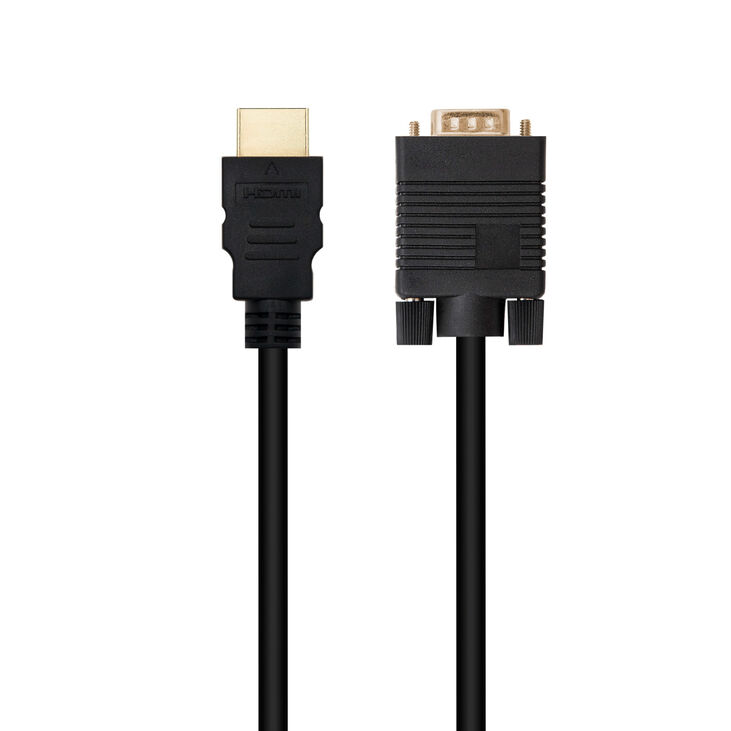 Cable Conversor Nanocable HDMI > VGA 1.8 M Negro image number 1