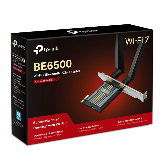 Tarjeta de Red PCIe TP-Link Archer TBE400E Tri-Band Wi-Fi 7 BE6500 + Bluetooth 5.4 image number 3