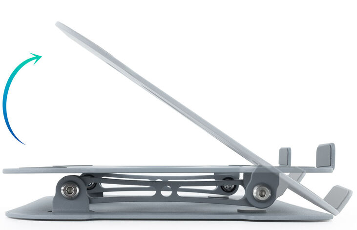 Soporte Elevatório Tooq para Portátiles Ergonómico Ajustable Gris image number 1
