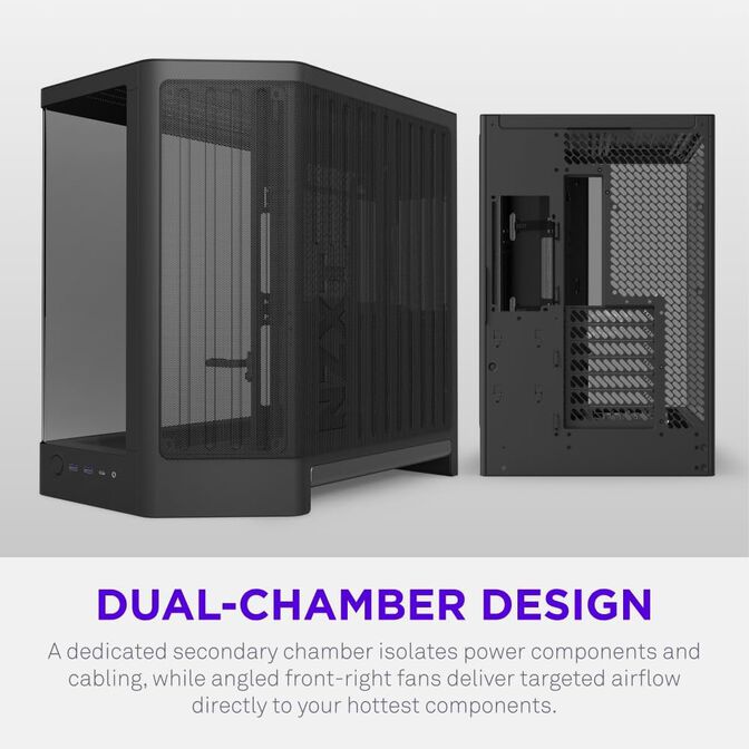 Torre ATX NZXT H6 Negro Cristal Templado image number 2