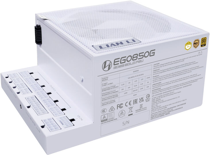Fuente Modular Lian Li Edge 850W 80+ Gold Blanca image number 0