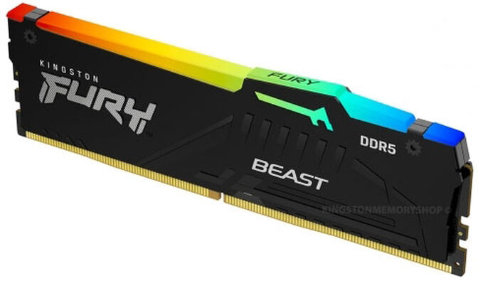 Kingston 16GB DDR5 5200MHz FURY Beast RGB 1R CL40 image number 1