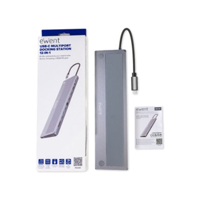 Docking Station Ewent EW1150 USB-C 12-em-1 Gris image number 1