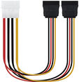 Cable de Alimentaci&oacute;n SATA NanoCable - 5.25" (Molex 4Pinos) M - 2x SATA F 20 CM image number null