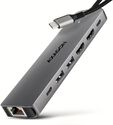 Multiport-Hub AXAGON HMC-7HX2 USB-C 3.2 Gen 1 hub, 2x USB-A + 1x USB-C, 2x HDMI 4K 60Hz, GLAN, PD 100W, 15cm USB-C cable image number null