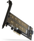 Adaptador AXAGON PCEM2-D PCIe-3.0, 1x M.2-NVMe, 1x M.2-SATA con refrigerador pasivo image number null