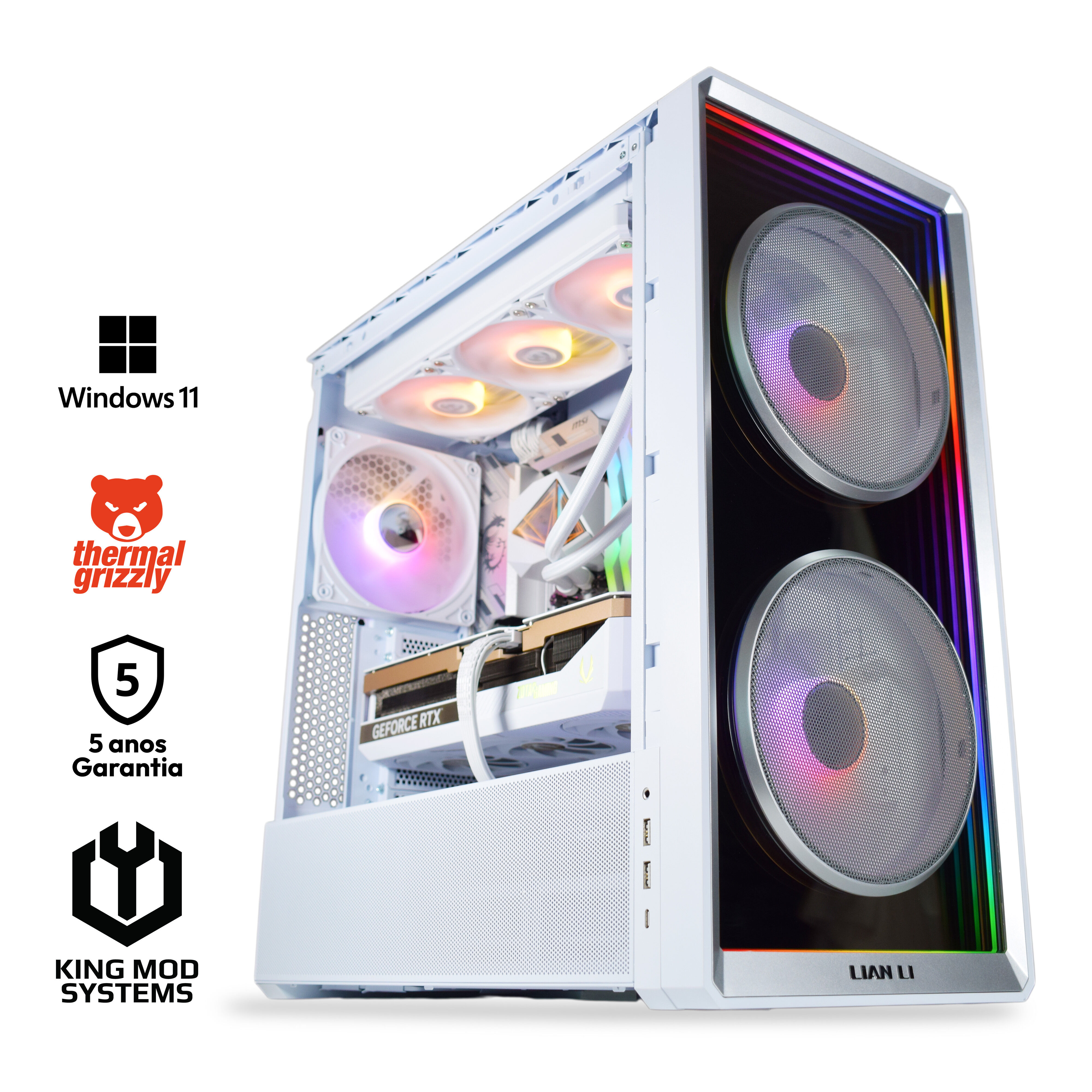 Ordenador King Mod Gamer-PC Ryzen 7 9800X3D 32GB DDR5 2TB RTX 5080 WiFi W11 V4