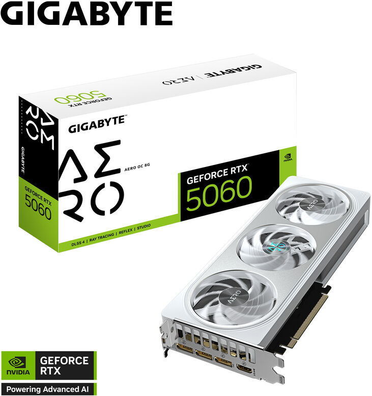 Tarjeta Gráfica Gigabyte GeForce® RTX 5060 Aero OC 8GB GDDR7 DLSS4 image number 0