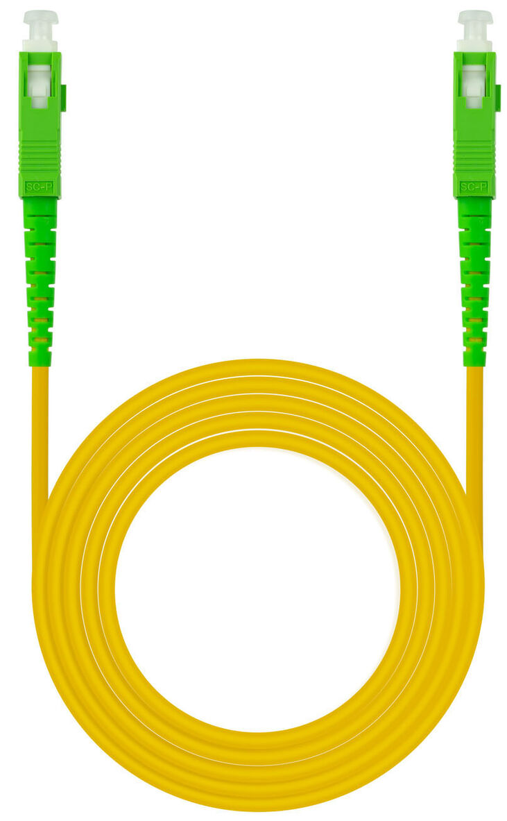 Cable de Fibra Óptica NanoCable SC/APC-SC/APC Monomodo Simplex LSZH 1 M Amarillo image number 0